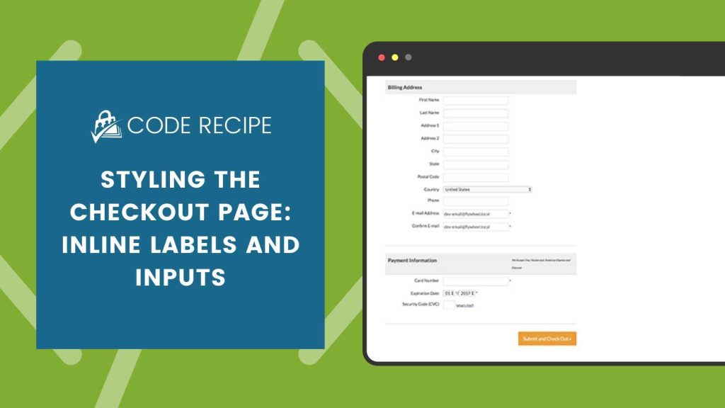 Banner image for styling checkout page inline labels and inputs