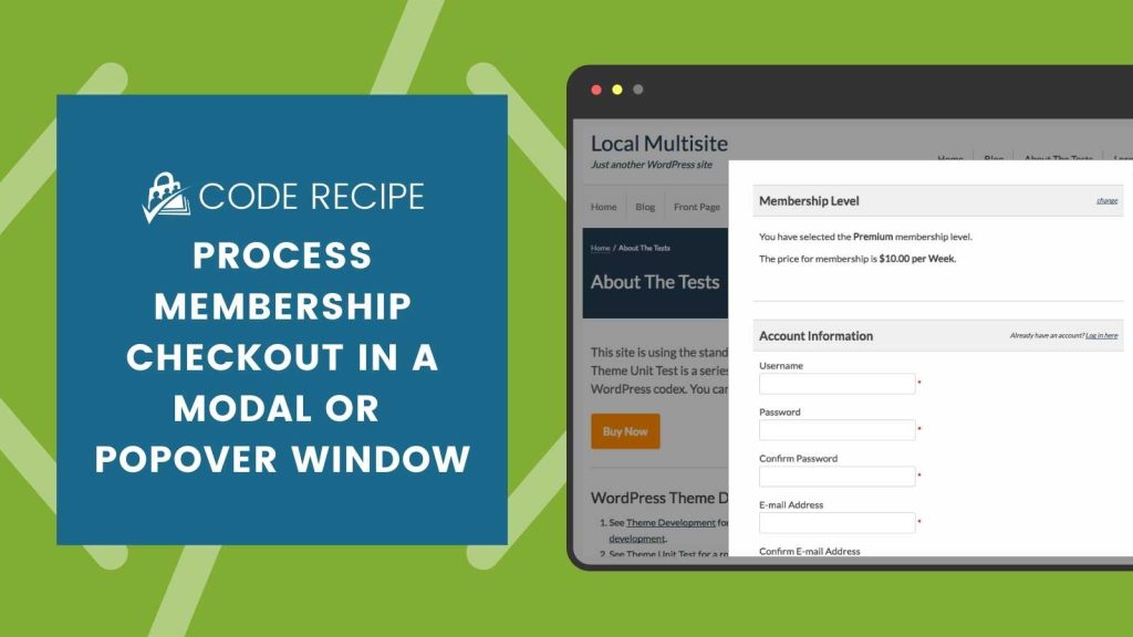 Banner Image for Process Membership Checkout in a Modal or Popover Window Code Recipe