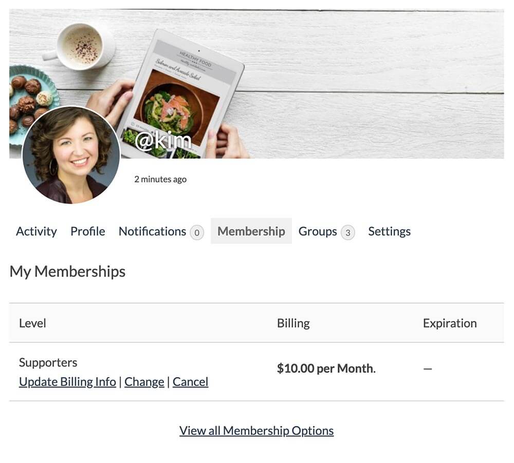 Membership tab added to BuddyPress Profile