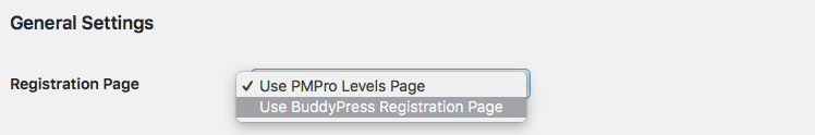 Set the Registration Page for BuddyPress and Paid Memberships Pro WordPress Plugin
