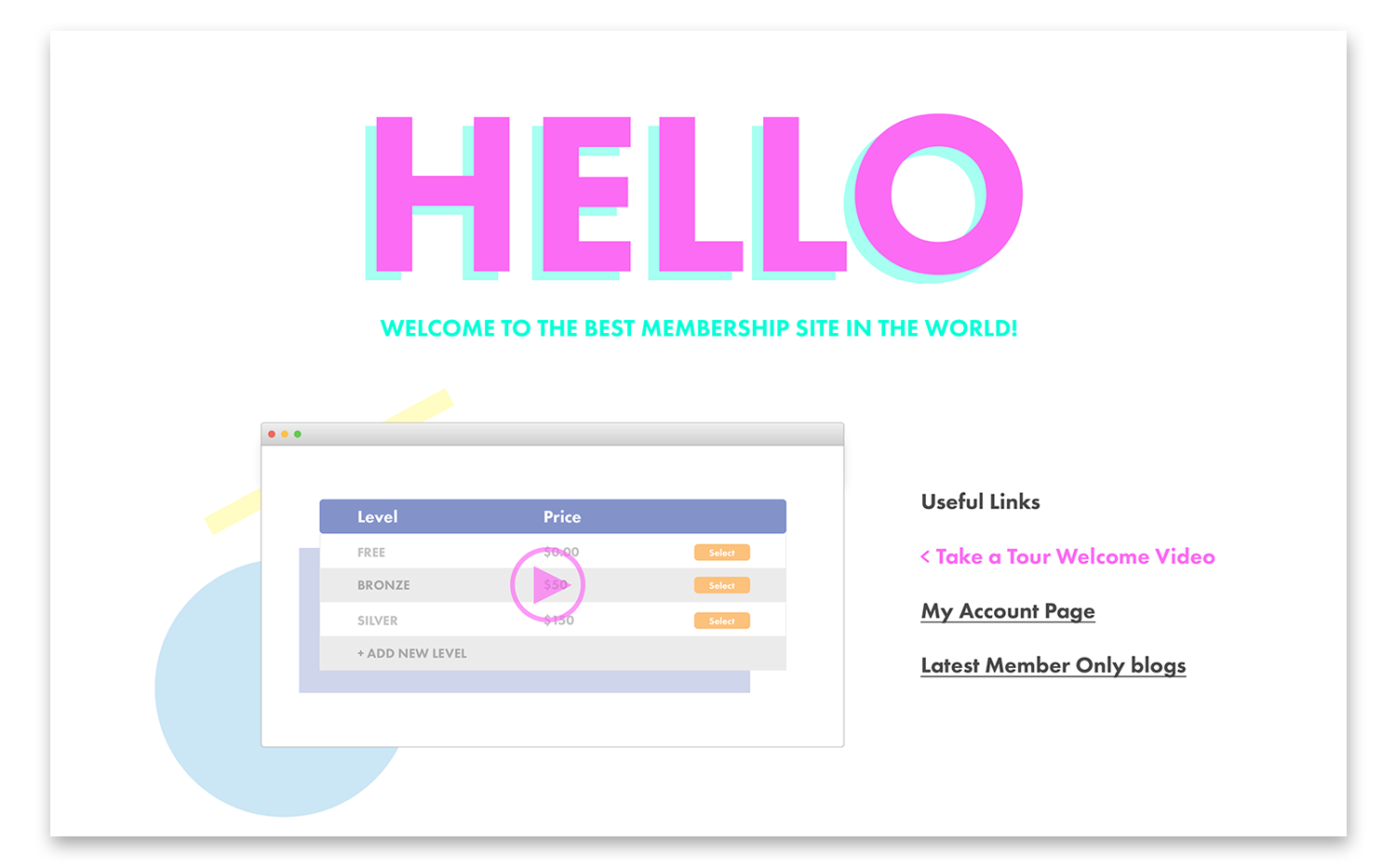 Membership Welcome Page