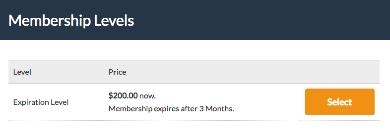 Membership Level with Expiration