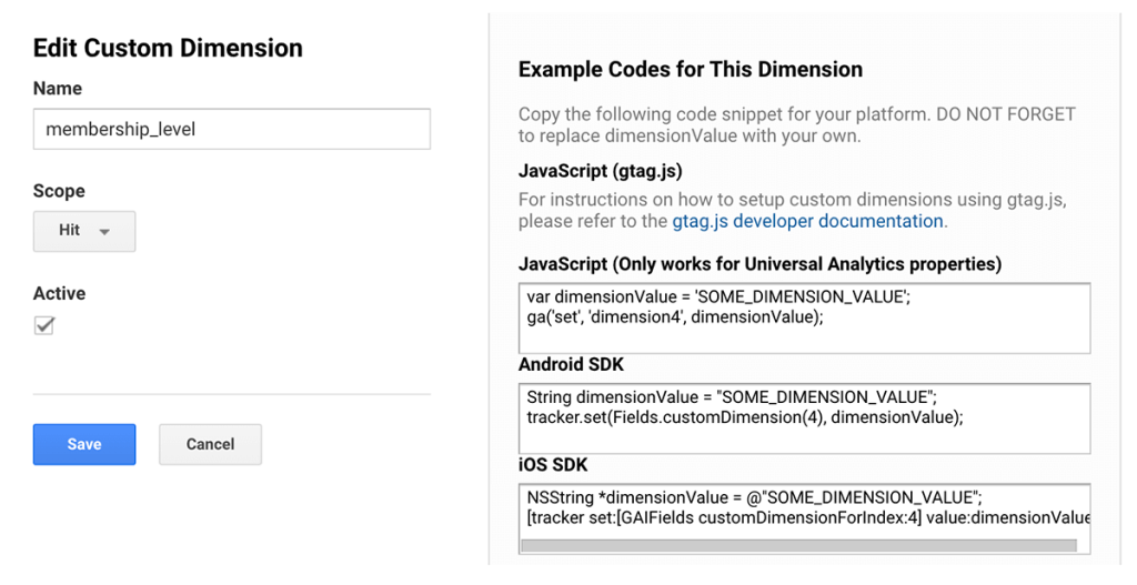 Create a New Google Analytics Universal Analytics Custom Dimension for Membership Level