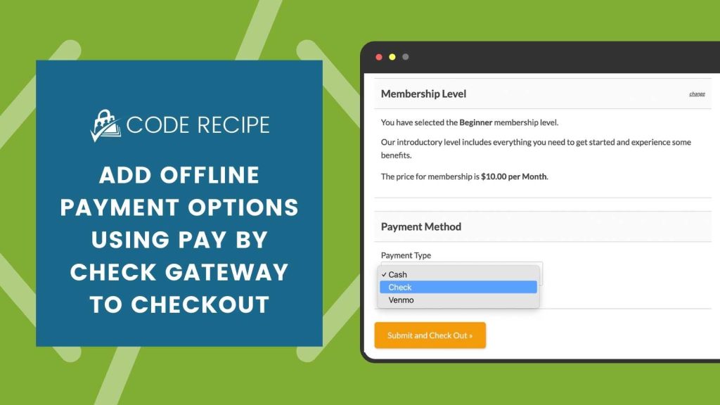 Select Offline Payment Options at Checkout with Pay By Check Gateway Banner Image