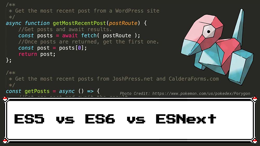 ES5 / ES6 / ESNext JavaScript Example