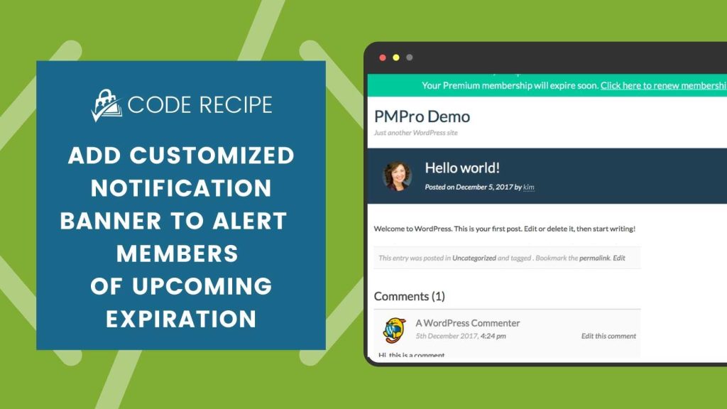 Banner Image Add a Customized Notification Banner to Alert Your Members of Upcoming Expiration