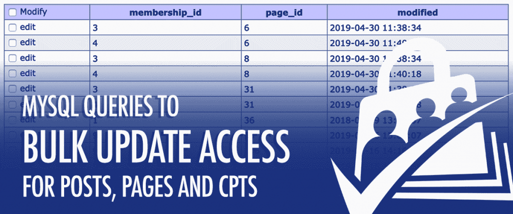 Bulk Methods to Restrict Access for a Membership Level via MySQL
