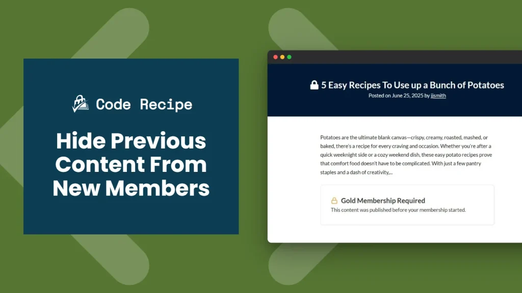 Featured Image for Hide Previous Content From New Members