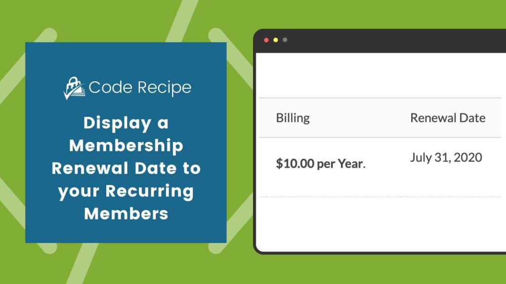 Banner image for My Memberships Renewal Date to your Recurring Members