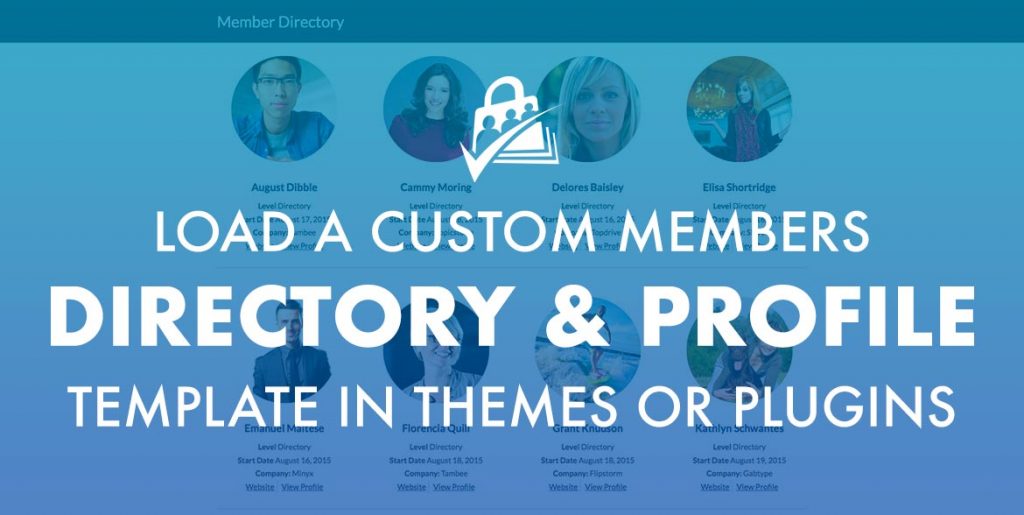 Load a custom member directory or profile template in theme or plugin