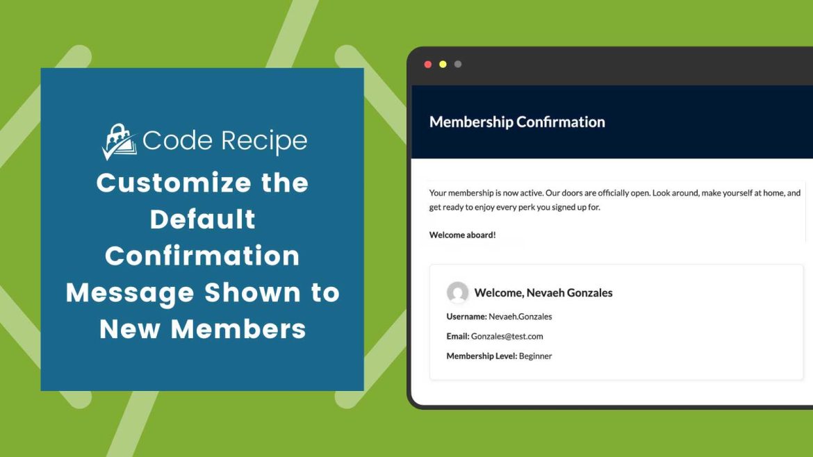Customize the Default Confirmation Message