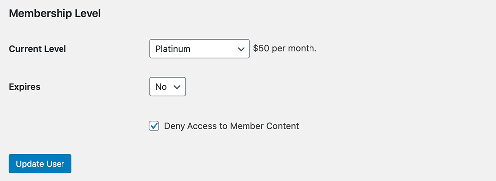 Profile field to deny access to member content