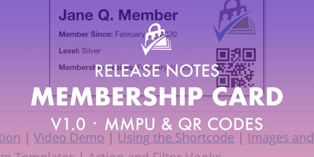 Release Notes for Membership Card v1.0