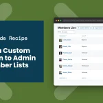 Code recipe thumbnail showing a WordPress Users admin list with a highlighted custom Company column