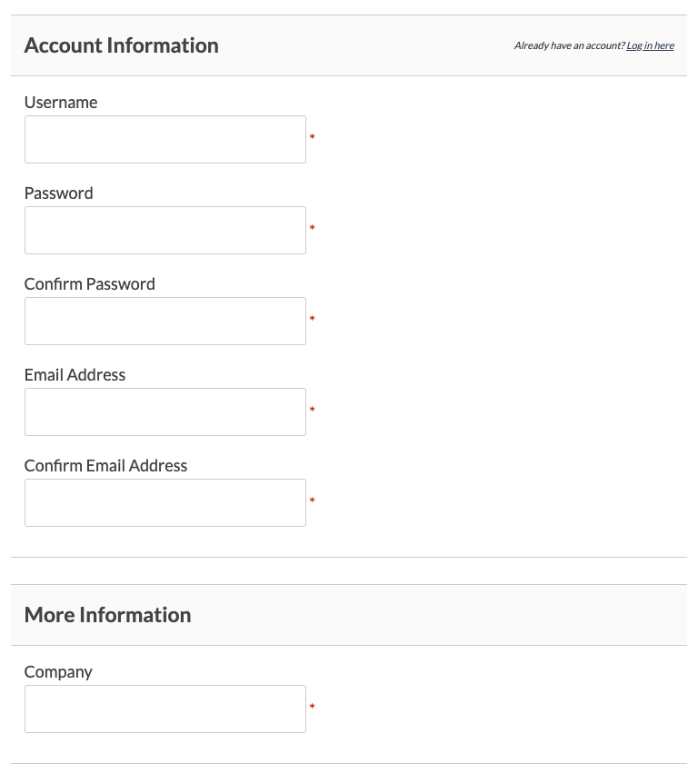 Screenshot of a checkout page with the Company text input user field.