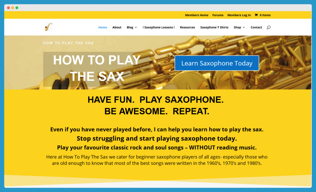 Homepage How to play the sax with PMPro