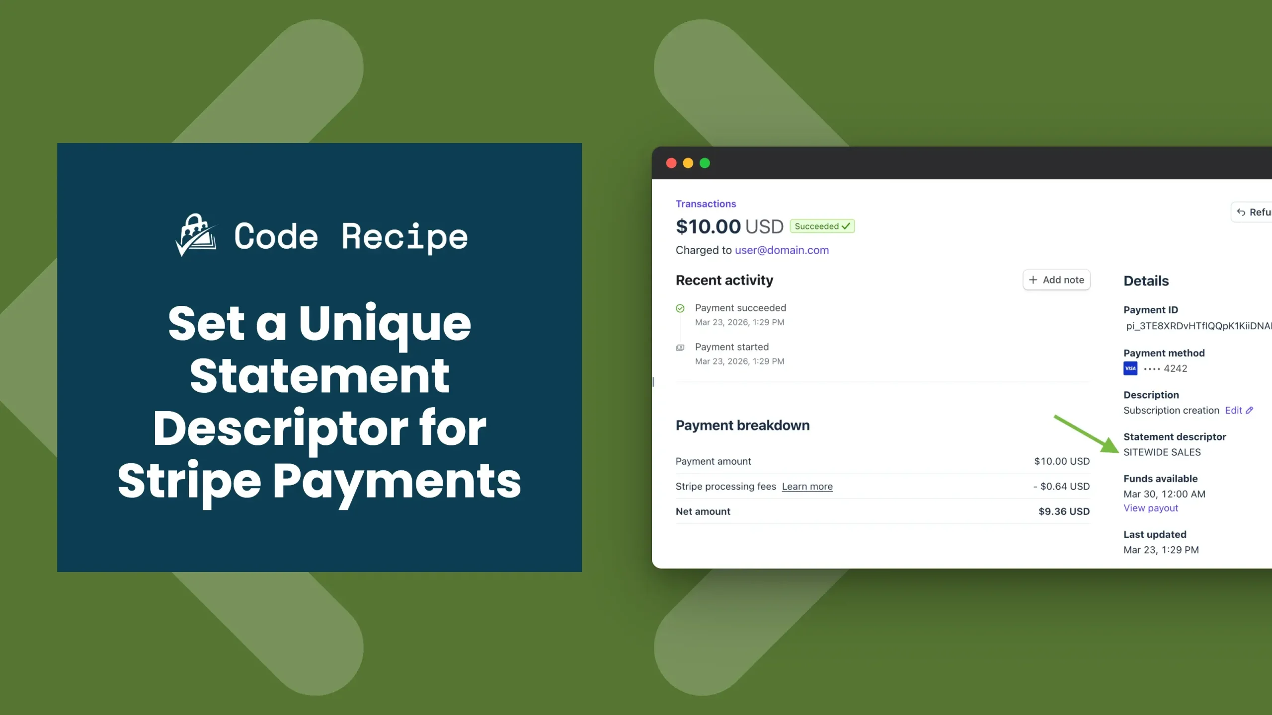 Custom Stripe Statement Descriptor for Membership Checkouts