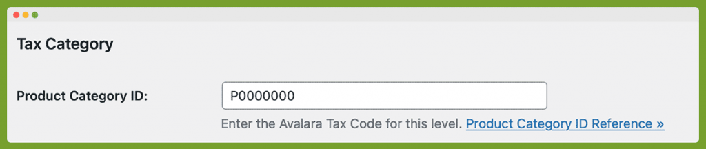 Screenshot of the field to enter a tax code for each membership level product being sold on the Memberships > Settings > Levels > Edit Level page in the WordPress admin.