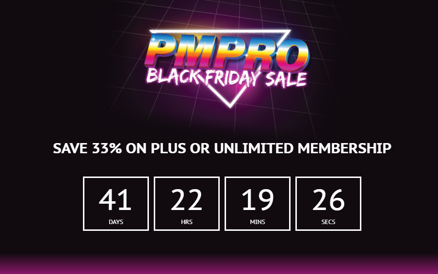 Paid Memberships Pro Black Friday Landing Page