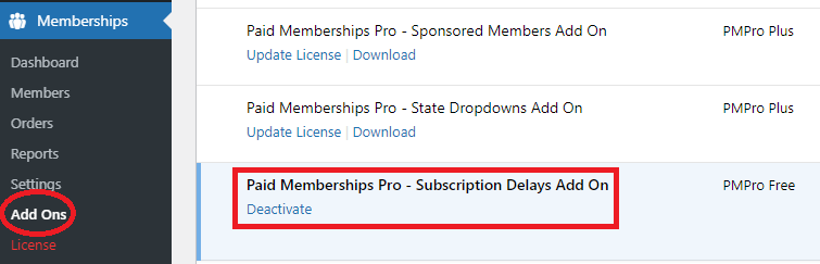 Install/Activate the Subscriptions Delay Add On