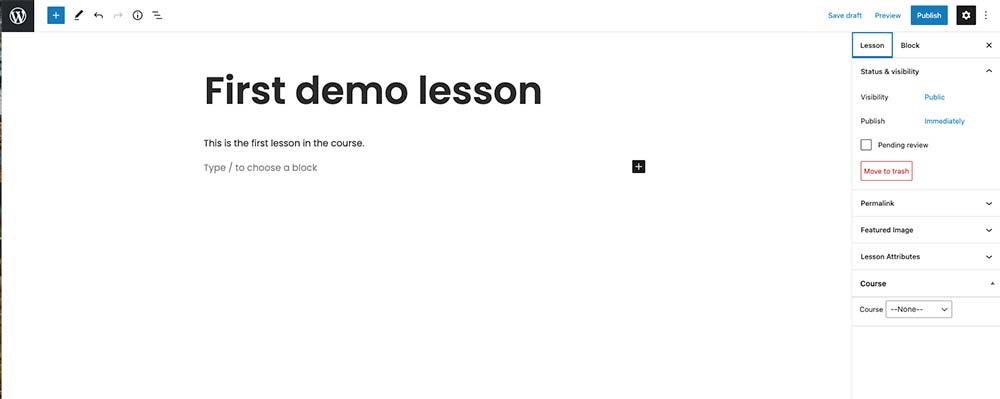 Creating a lesson using a lesson builder