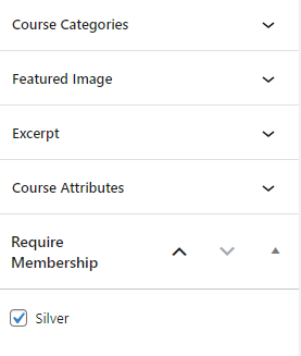 Setting membership level from the sidebar