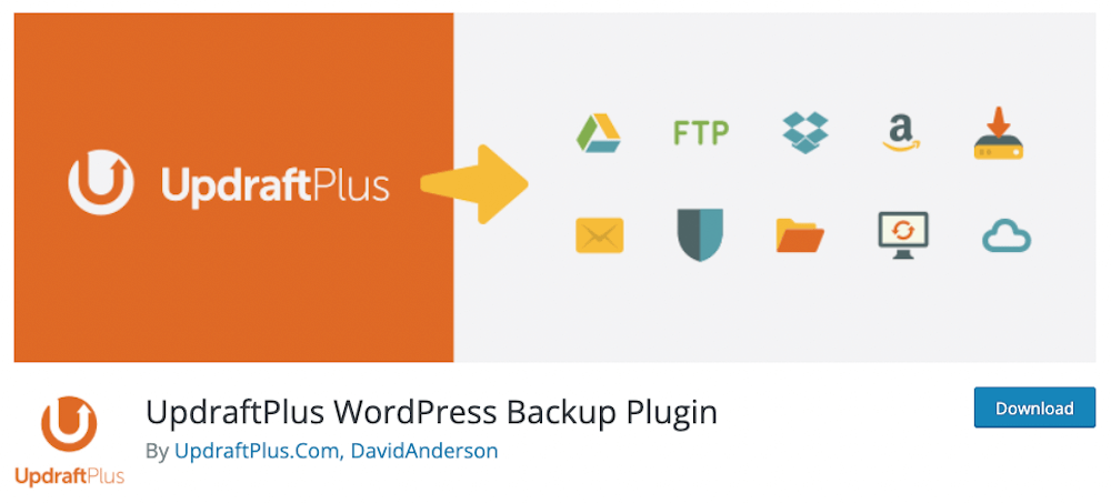 UpdraftPlus, a backup plugin