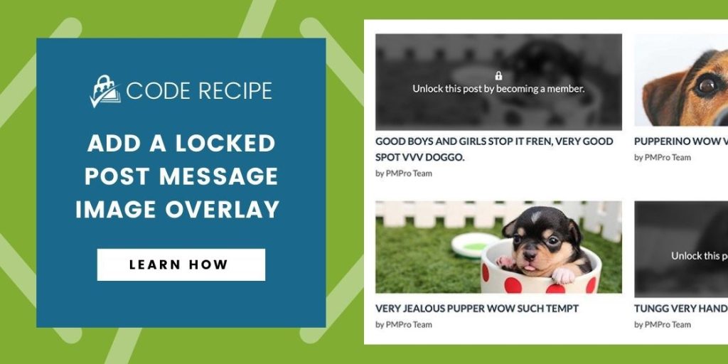 Add Locked Post Message Image Overlay Code Recipe