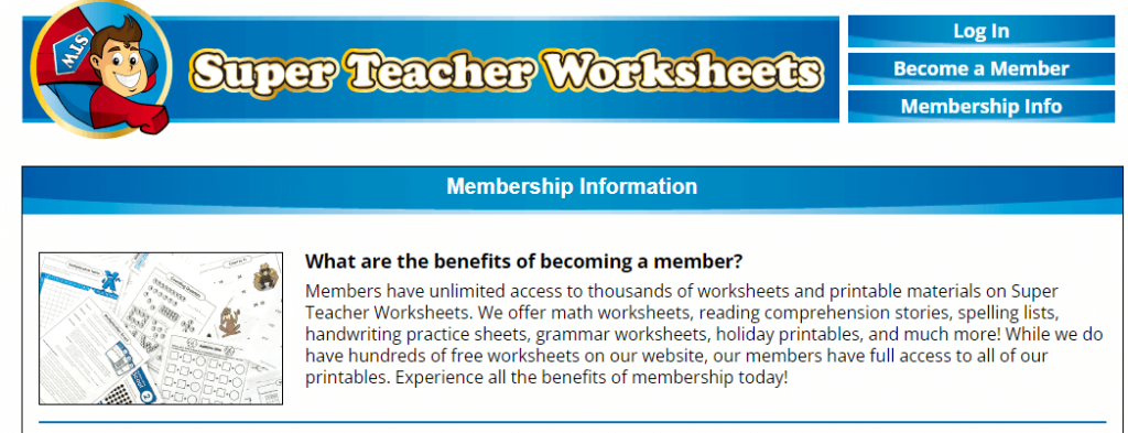 Super Teacher Is a Membership Website That Provides Workbooks for Teachers.