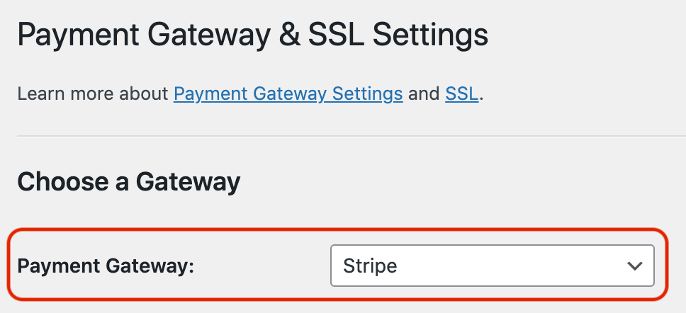 Edit Payment Gateway and SSL Settings