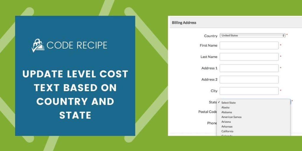 Update Level Cost Text Based on Country and State