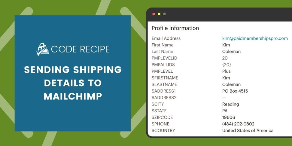 Sending Shipping Details to MailChimp