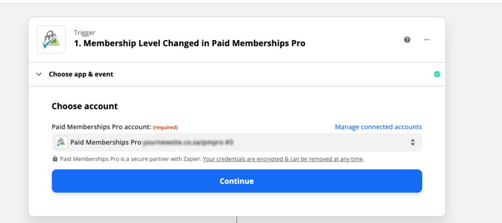 Connecting your Paid Memberships Pro account in Zapier
