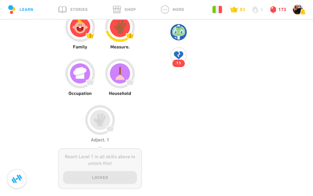 Duolingo is a drip content example where users get access to new content upon completion of learning modules.