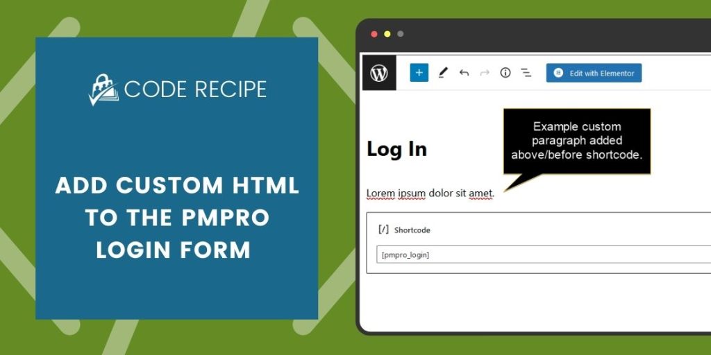 Add Custom HTML to the PMPro Login Form