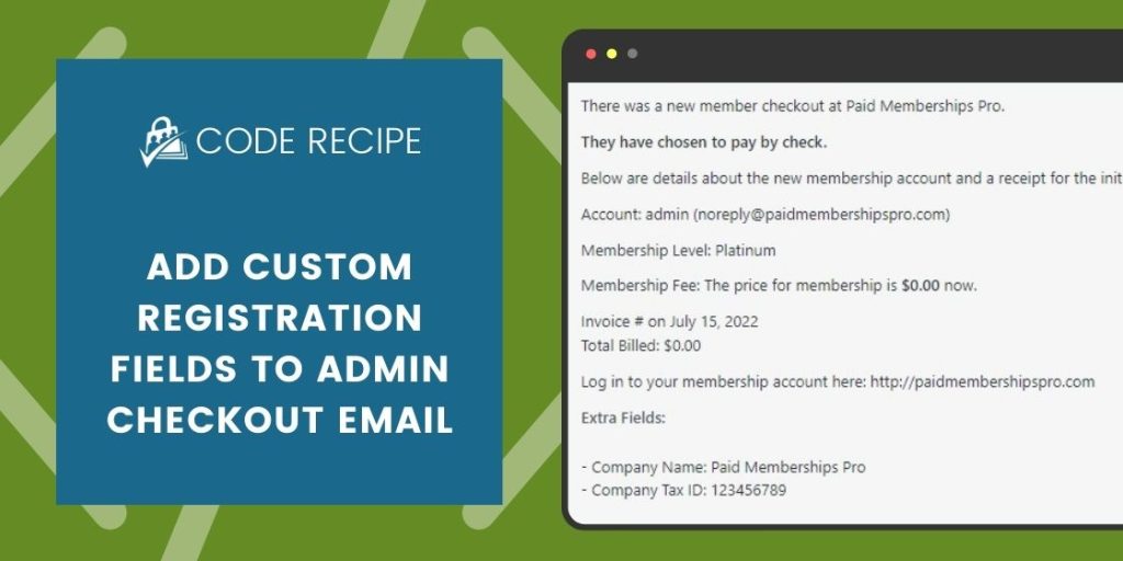 Add Custom Registration Fields to Admin Checkout Notification Email