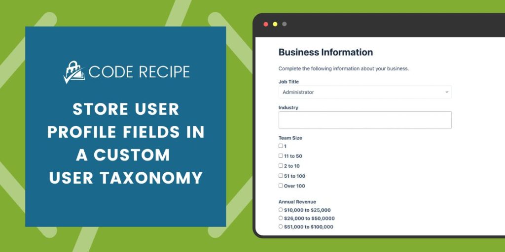 Store User Profile Fields in a Custom User Taxonomy