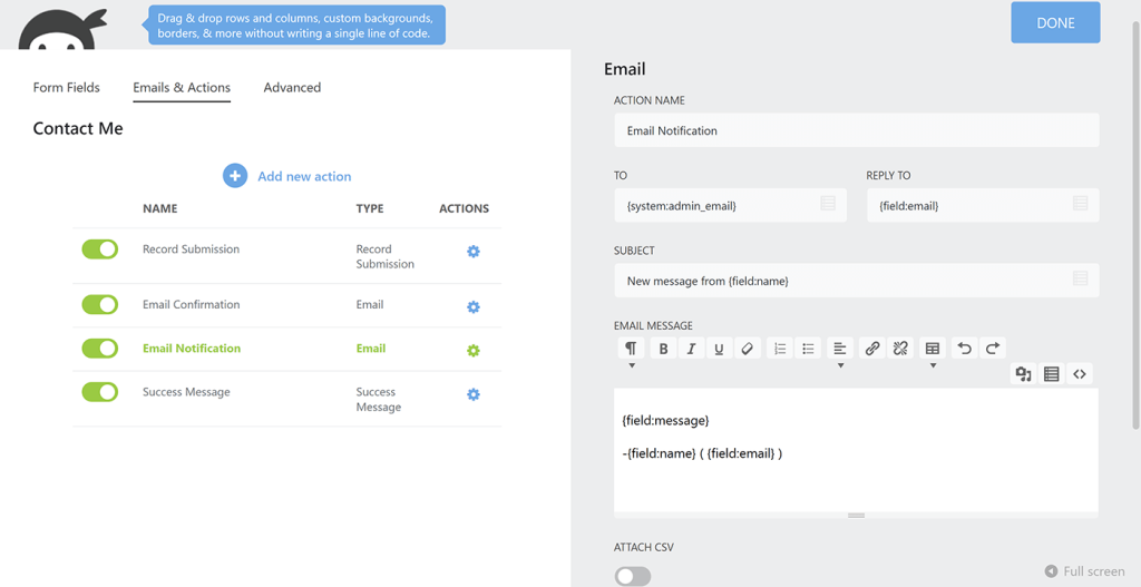 Ninja Forms Contact Form – The Drag and Drop Form Builder for WordPress –  WordPress plugin