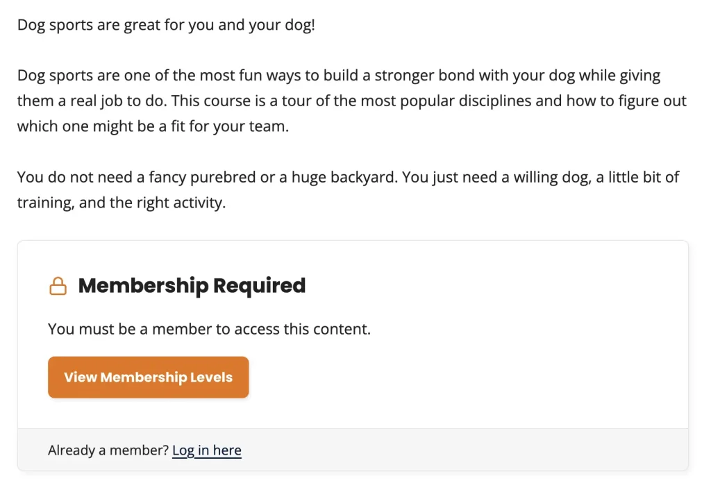 by default so all page content  to non-members