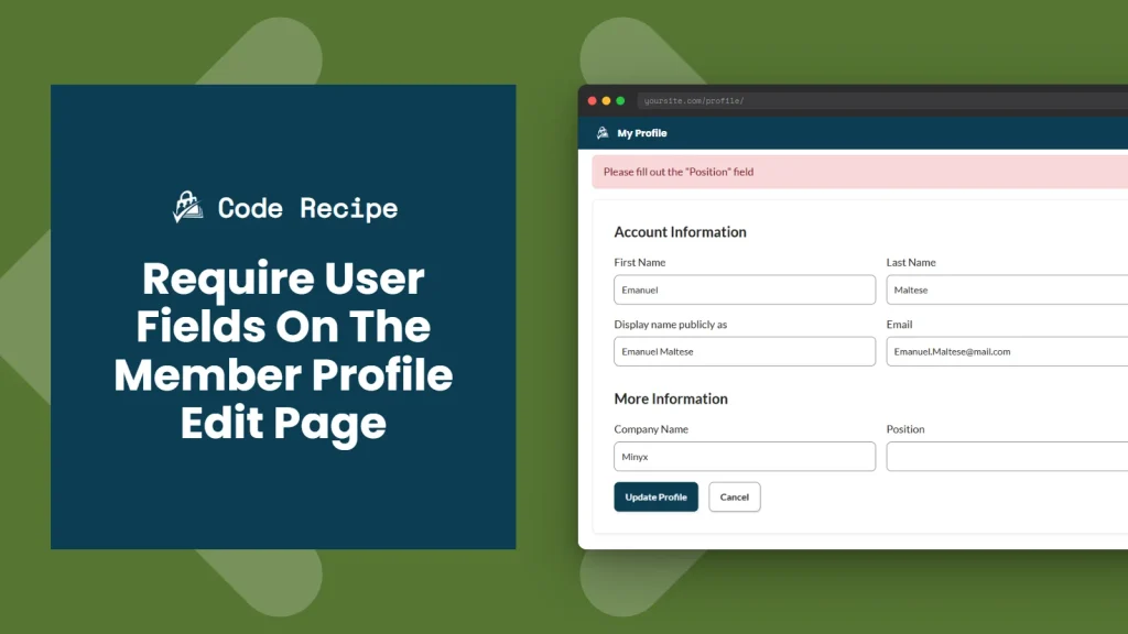 Featured Image for Require User Fields on the Member Profile Edit Page