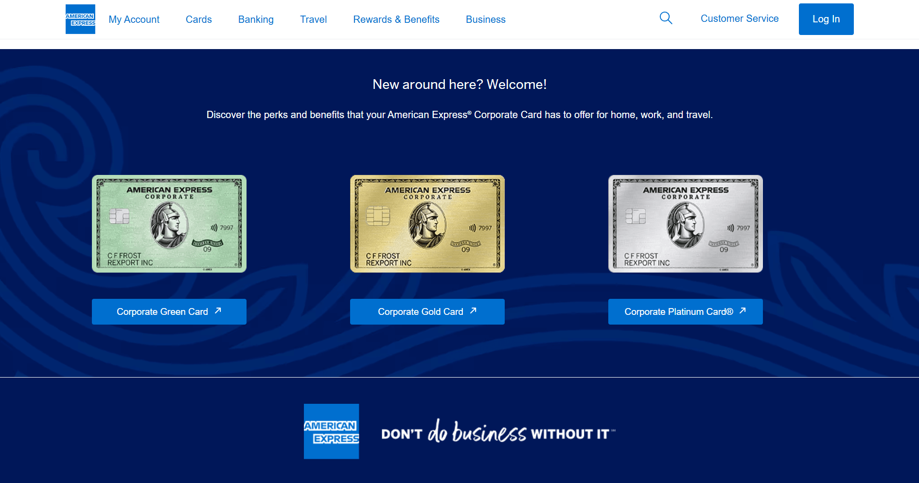 Screenshot of American Express levels