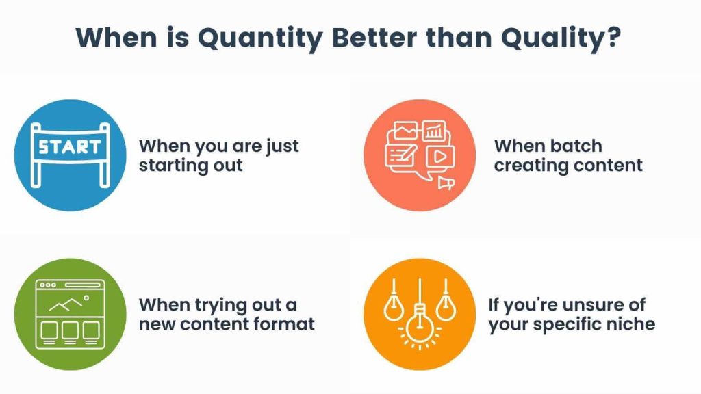 Infographic of when quantity is better than quality