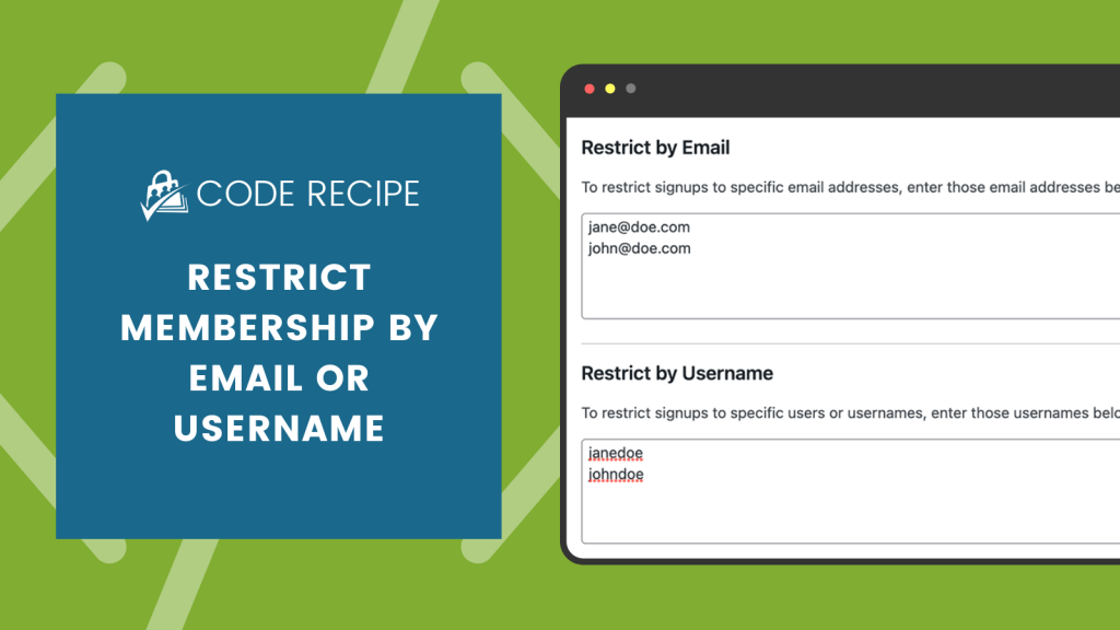 Restrict Membership Checkout by Email or Username