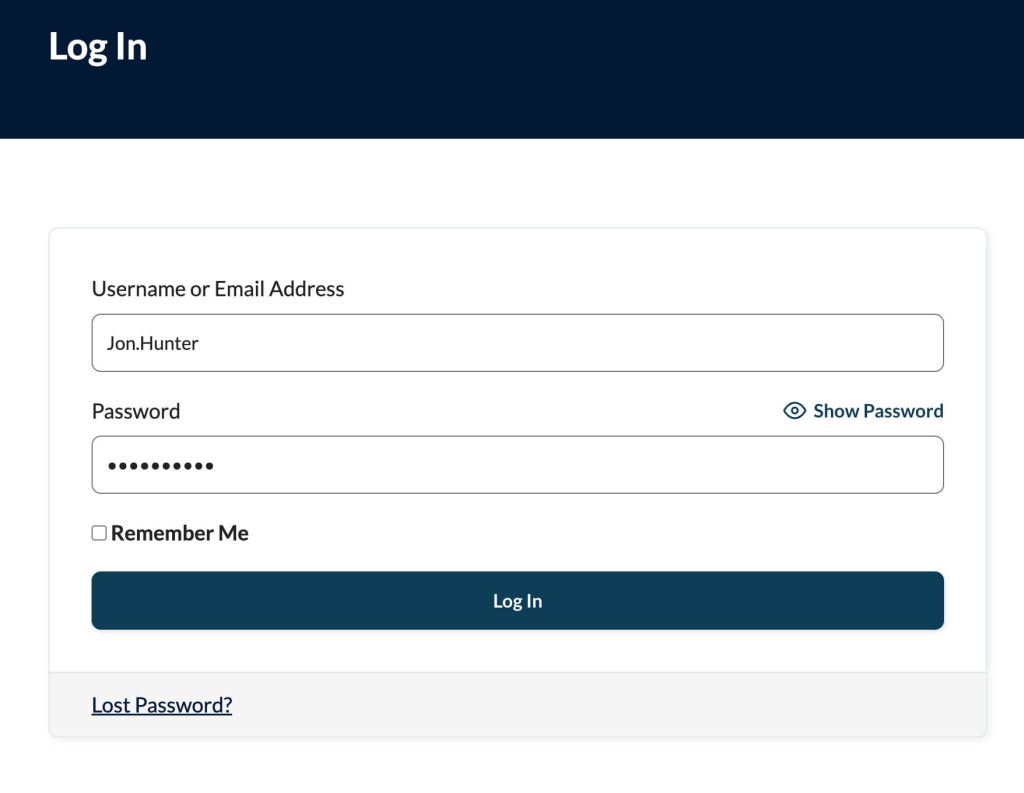 Screenshot of PMPro Login Page After Logout
