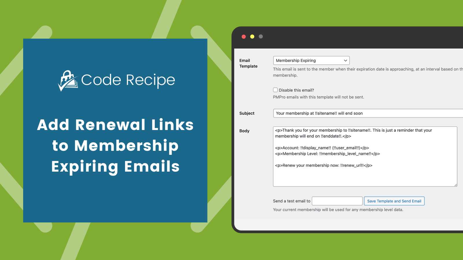 Add Renewal Links to Your Membership Expiring Emails