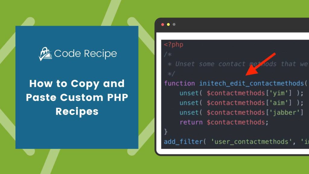Banner image for How to Copy and Paste Custom PHP Recipes