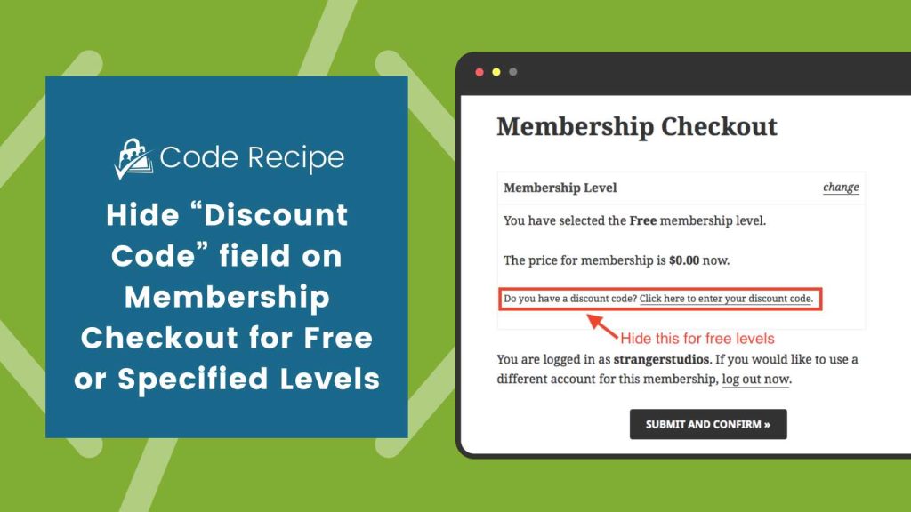 Banner image for Hide "Discount Code" field on Membership Checkout for Free or Specified Levels