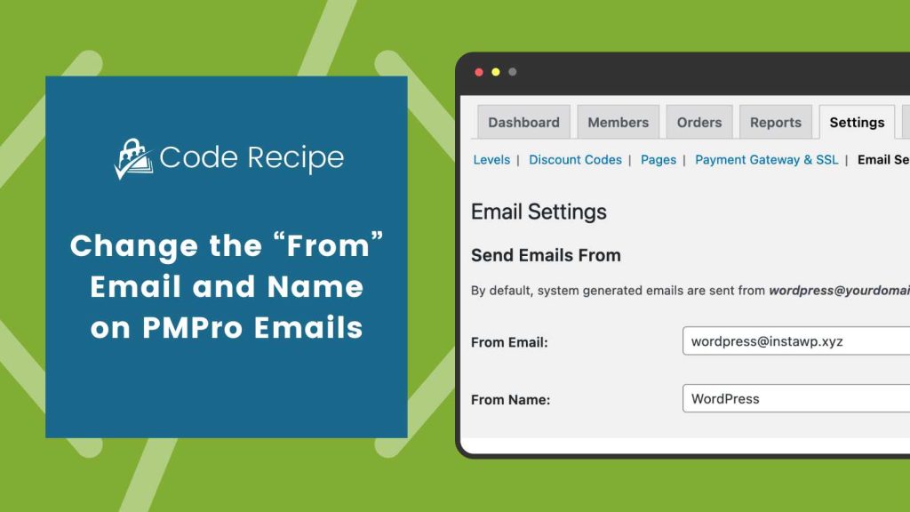 Banner image for Change the "From" Email and Name on PMPro Emails