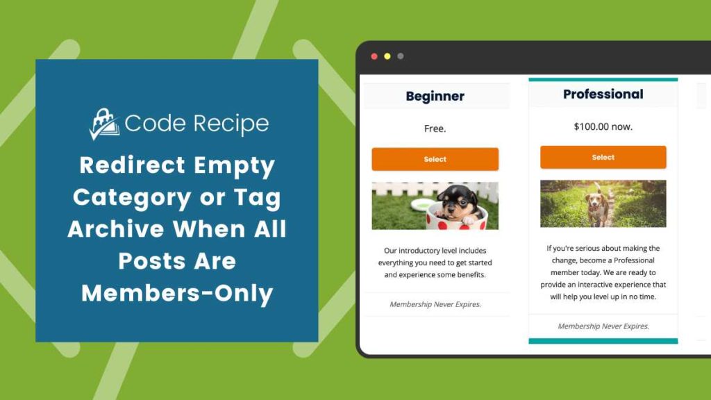 Banner image for Rediredt Empty Category or Tag Archive When All Posts Are Members-Only