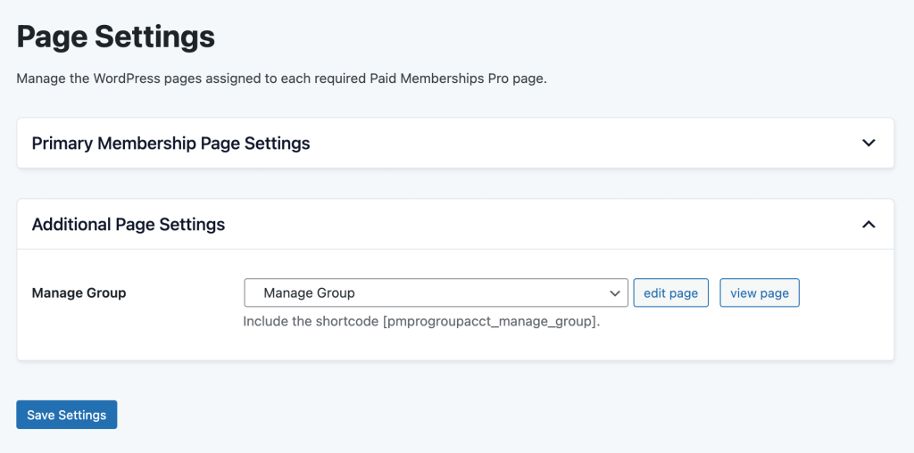 Generate and Assign the Manage Group page using the PMPro Group Accounts Add On